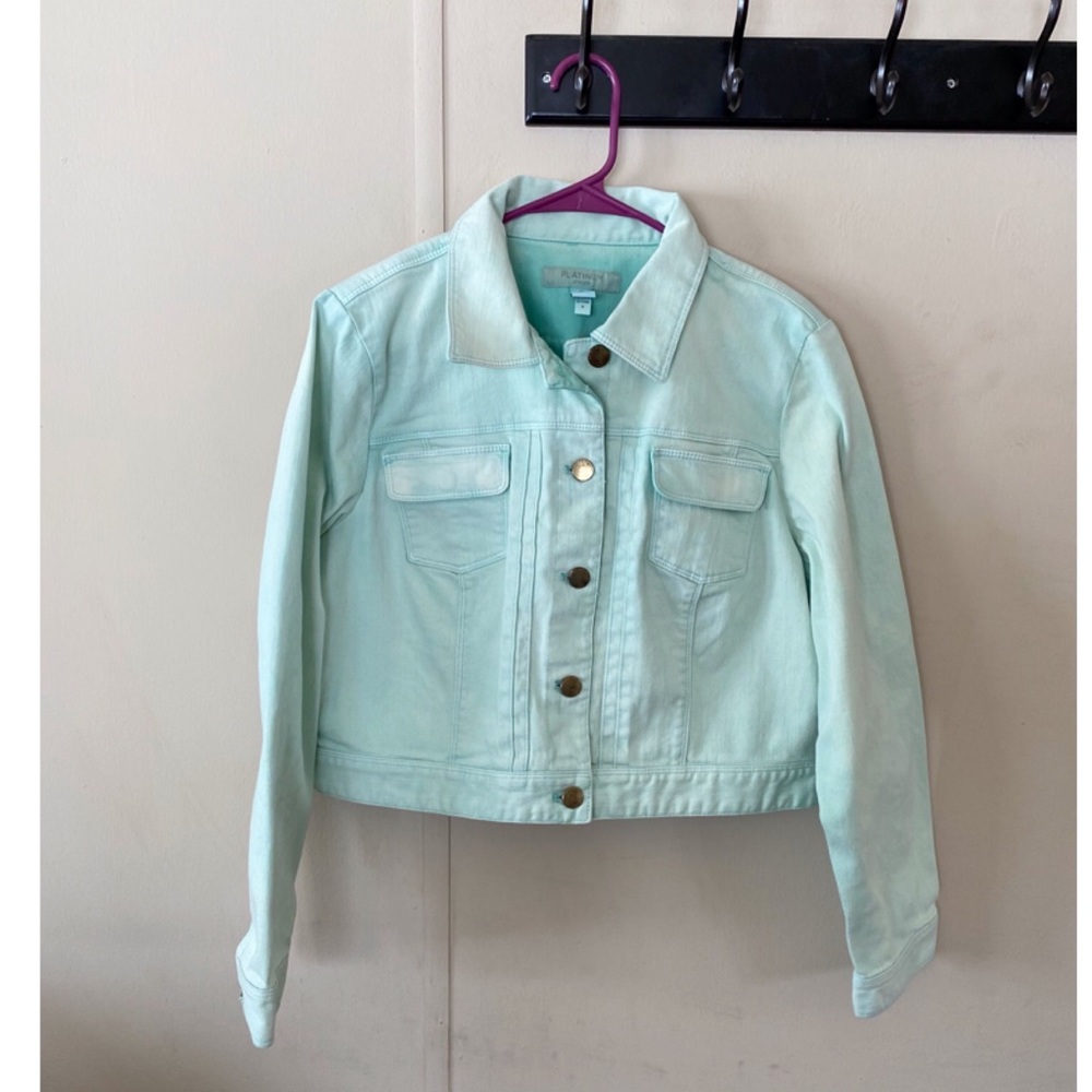 Chico's Mint Green Jean Jacket